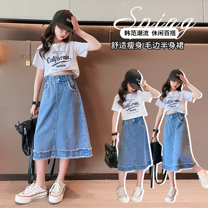 Summer Clothing For Teen Girls - 女子学生デニムスカート 春夏新作2026 カジュアルスカート 子供用 ファッション ティーンキッズ