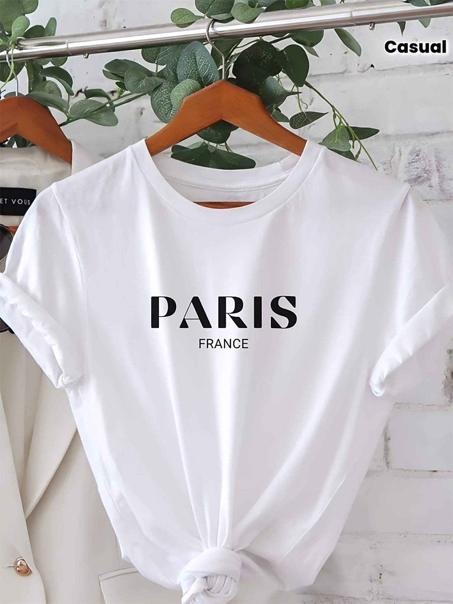 Summer Clothing In Paris - 女性用カジュアル半袖クルーネックTシャツ、パリのプリント文字デザイン、完璧なファッション、原宿、かわいい、Y2K服