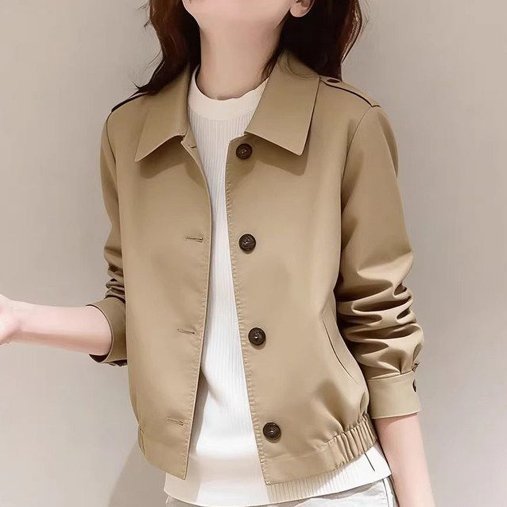 Summer Clothing New Look - 2026春の新作、香りの良い風が吹くような、とても美しい小さめのカーキ色のトレンチコート、女性用冬服2026