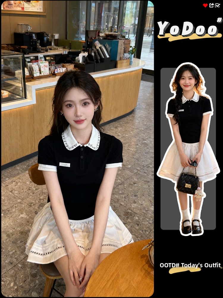 Summer Clothing New Look - ファッショナブルな若々しい印象のコンプリートセット夏新作婦人服バブルスリーブ半袖ハイウエストショーツ