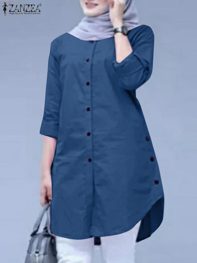 Summer Clothing Hijab - 2026年 ザンゼア 春物シャツ ファッション レディース Oネック