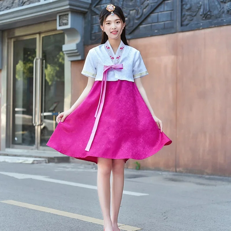 Summer Clothing Japan - 2026 2024 女性韓服ドレス伝統的な韓国のファッション夏レトロ宮廷ステージパフォーマンス服古代 Cos XNKXR