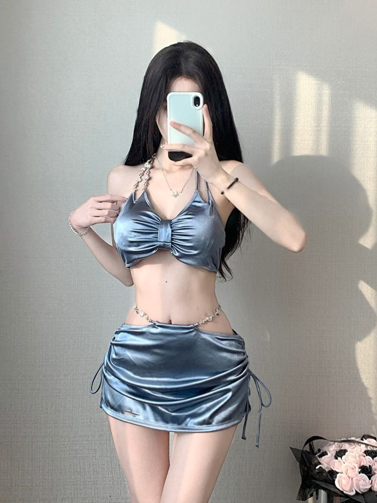 Bikini Set Push Up - 女性のエレガントな薄いストラップビキニセットセクシーなプッシュアップ水着夏のビーチウェアホリデー温泉スーツ