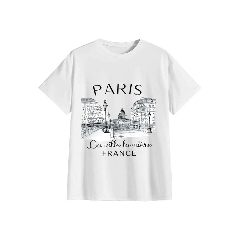 Summer Clothing In Paris - 90年代 Tシャツ パリ レディース プリント Tシャツ