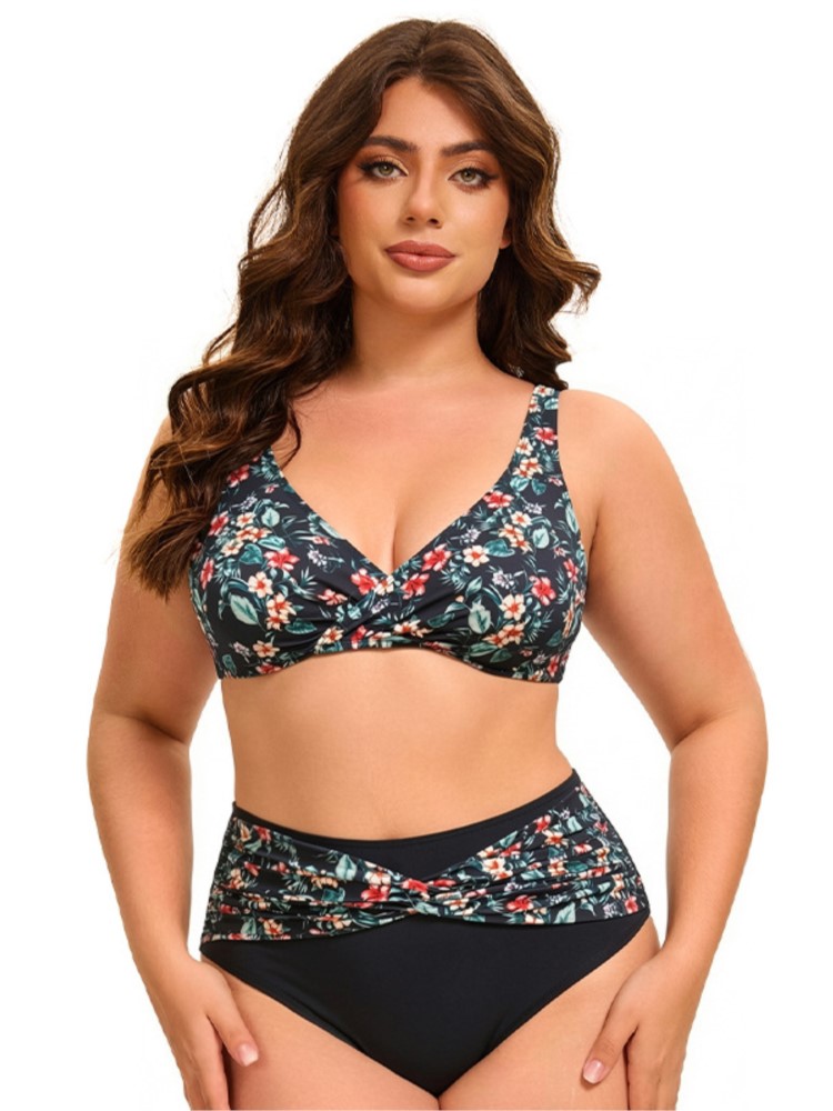 Bikini Set Push Up - プラスサイズ ハイウエスト ビキニ レディース プッシュアップ 大きいサイズ