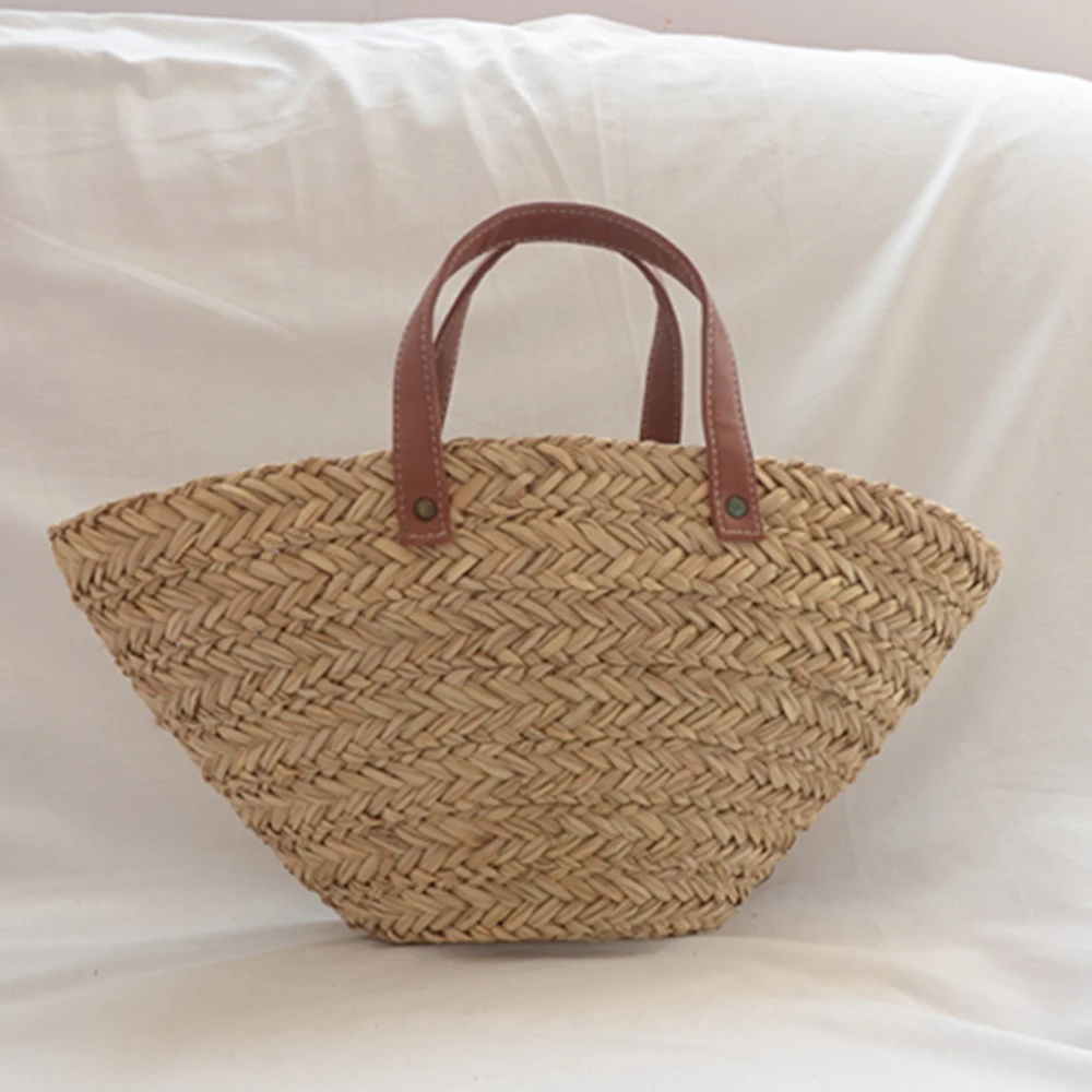 Beach Bag Straw - ボヘミアン麦わら帽子の女性用籐バッグ,デザイナーの織りバッグ,トラベルバスケット,ビーチバッグ,ショルダーバッグ