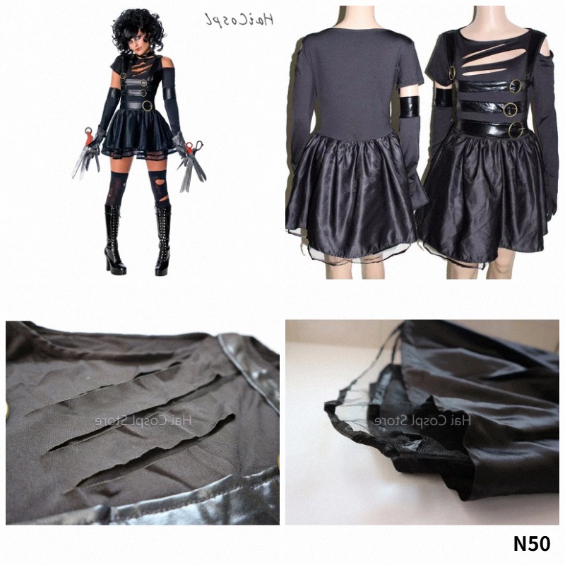 Romper Playsuit Women - 2026 映画エドワードシザーハンズコスプレ衣装大人女性のためのハロウィンパーティー変装女性ファンシードレスロールプレイゲーム KGP3M