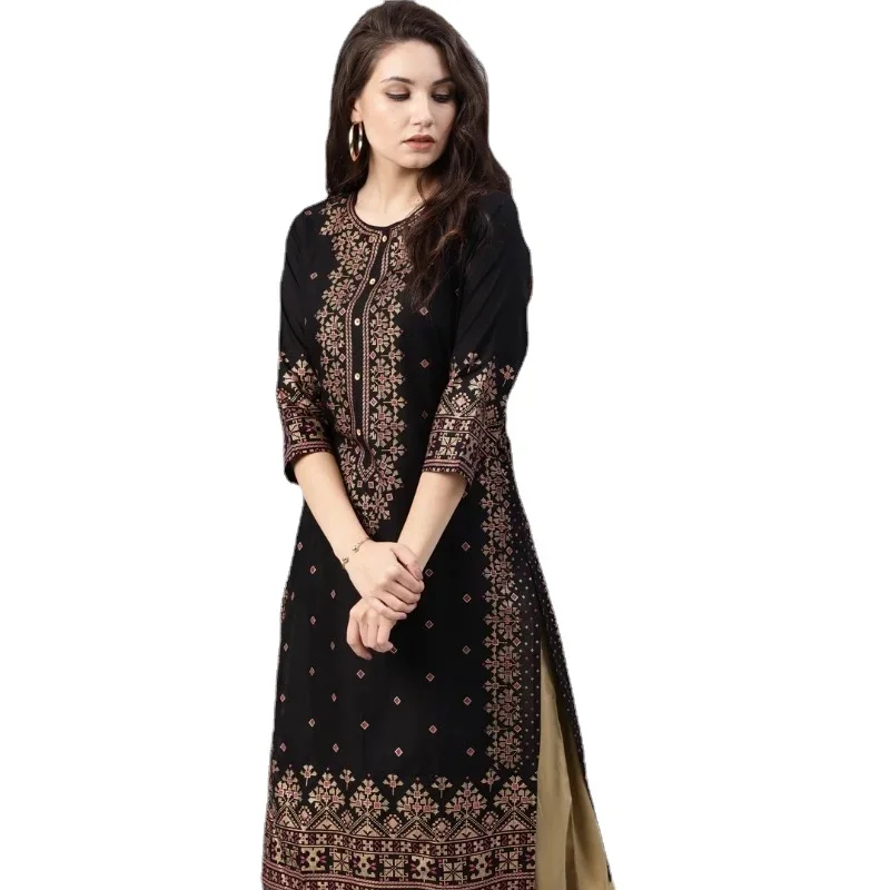 Summer Clothing India - 女性のための花柄の綿のクルタ,インドのドレス,エスニックスタイルのトップ,南アジアの服,春と夏