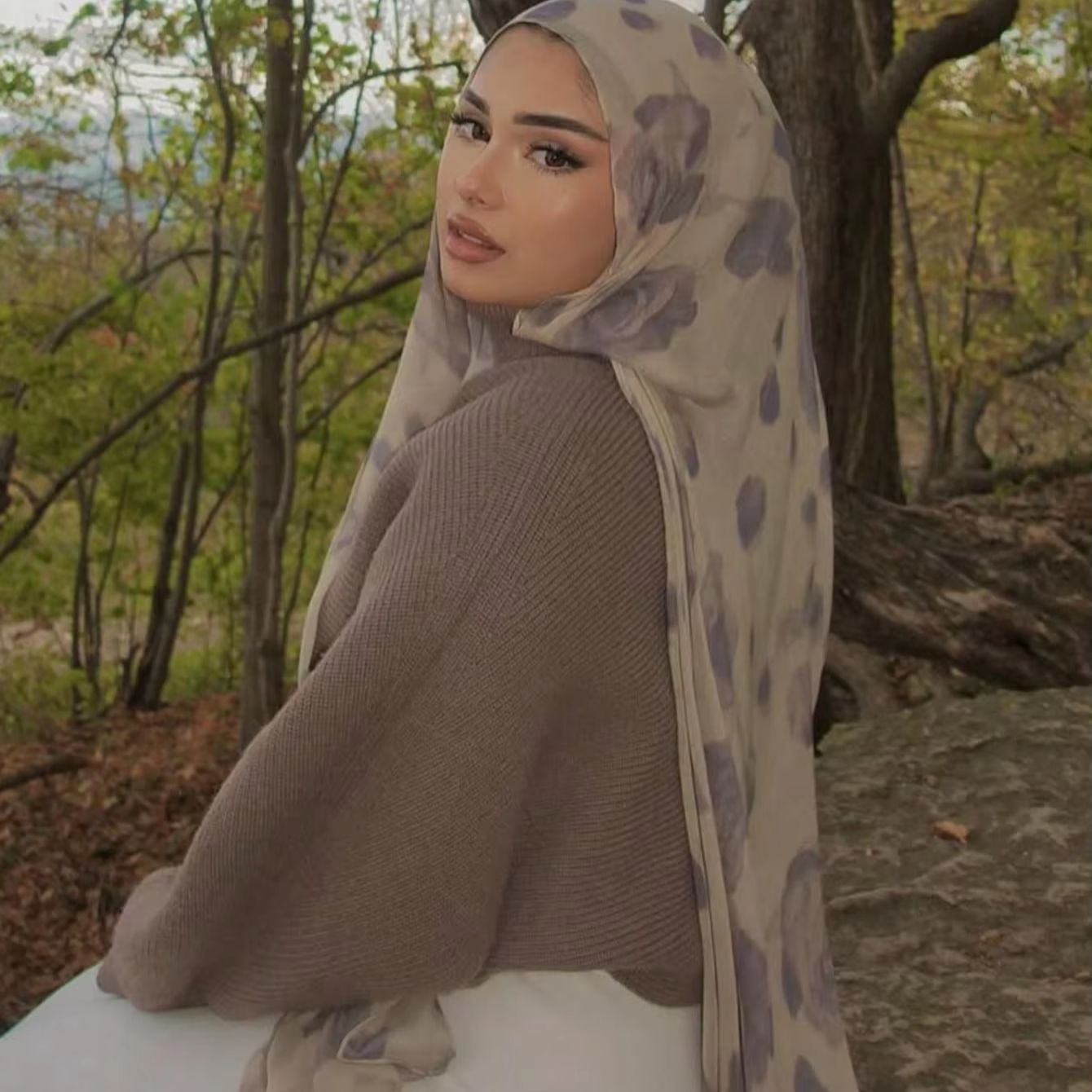 Summer Clothing Hijab - プリントコットンヒジャブ 新しいプリントコットンヒジャブスカーフ 女性用ムスリムショール 花柄ヘッドスカーフ ヘッドラップ ラマダン