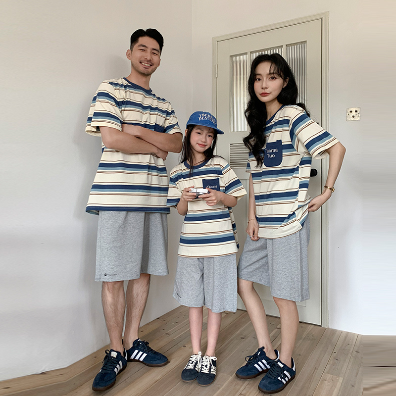 新しい夏の家族旅行服セット男の子と女の子のTシャツショーツセ - Summer Clothing New Look のレビューと価格