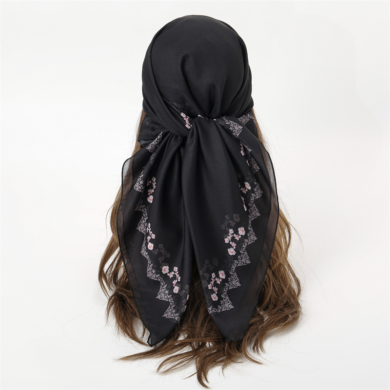 新しいイスラム教徒の正方形ヒジャーブスカーフプリントターバン - Summer Clothing Hijab のレビューと価格