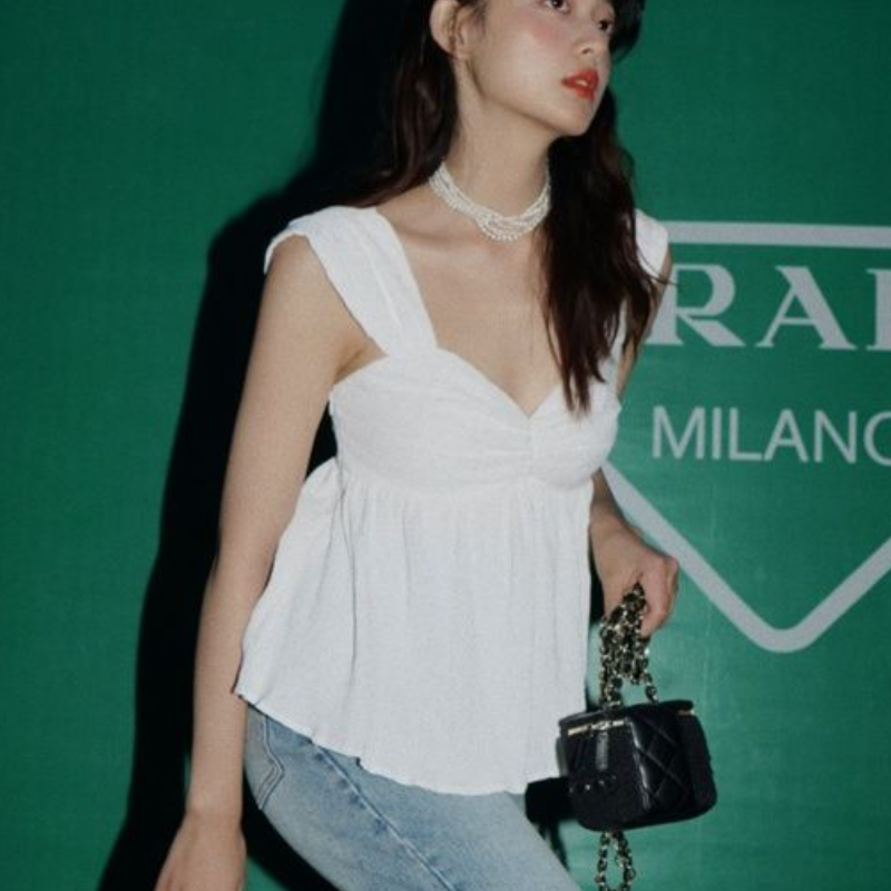 女性用ノースリーブブラウス,婦人服,愛らしいセクシーな背中の - Crop Blouse Linen のレビューと価格