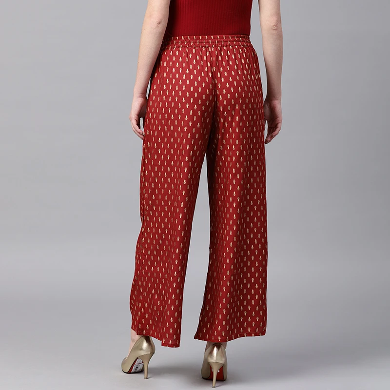 女性用ワイドレッグパンツ,コットンパンツ,ブロンズ,エスニッ - Summer Clothing India のレビューと価格