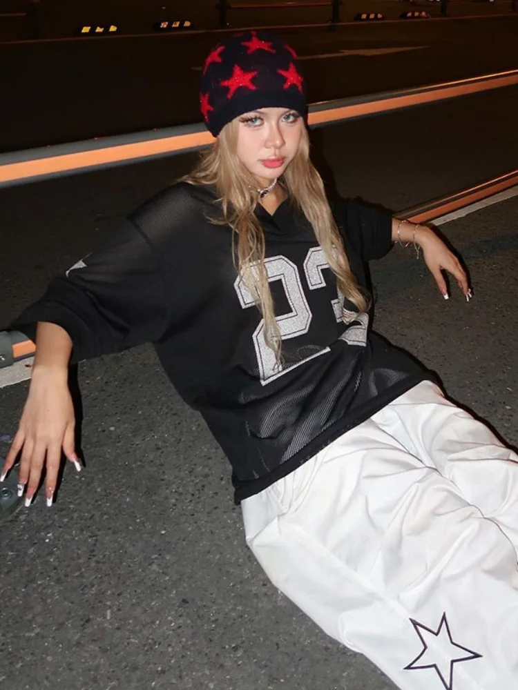 女性用特大Vネッククロップトップ、婦人服、y2kアクセサリー - Summer De Clothing のレビューと価格