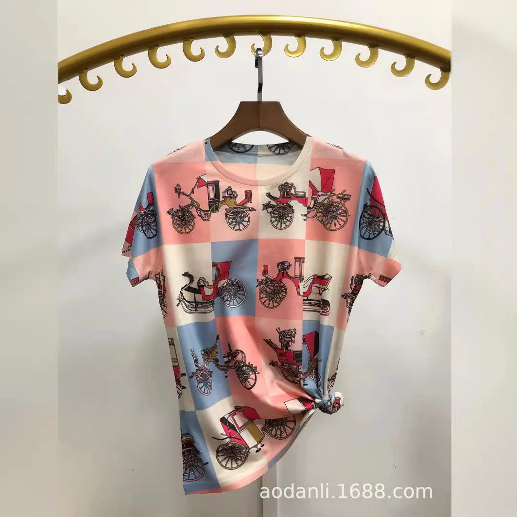2025年 レディース チェック柄Tシャツ ヴィンテージ風  - Summer De Clothing のレビューと価格