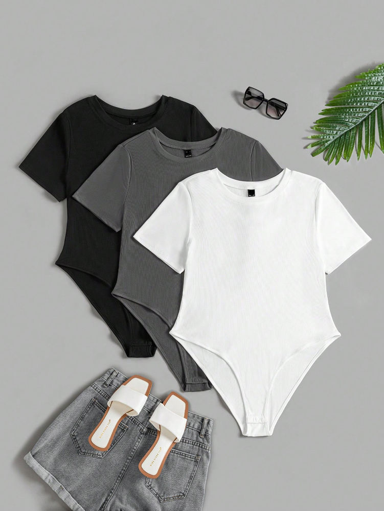 プラスサイズ レディース ラウンドネック 半袖 ジャンプスー - Romper Playsuit Women のレビューと価格