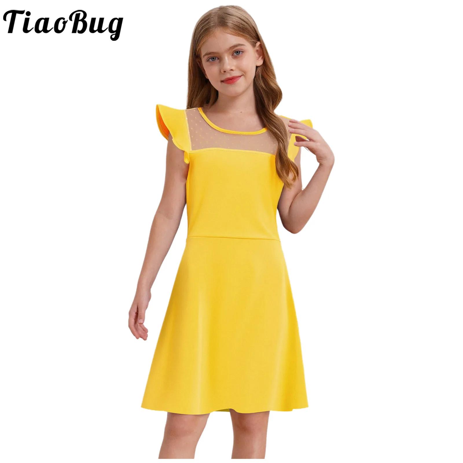 10代の女の子の夏のドレス、ラッフルスリーブ、ドット柄、シー - Summer Clothing For Teen Girls のレビューと価格