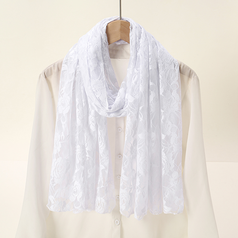 女性のためのレースのバラのスカーフ,イスラム教徒のヒジャーブ - Summer Clothing Hijab のレビューと価格