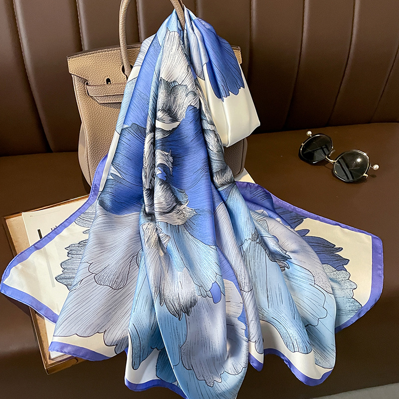 女性のための高級シルクヒジャーブスカーフ,ブランドスカーフ, - Summer Clothing Hijab のレビューと価格