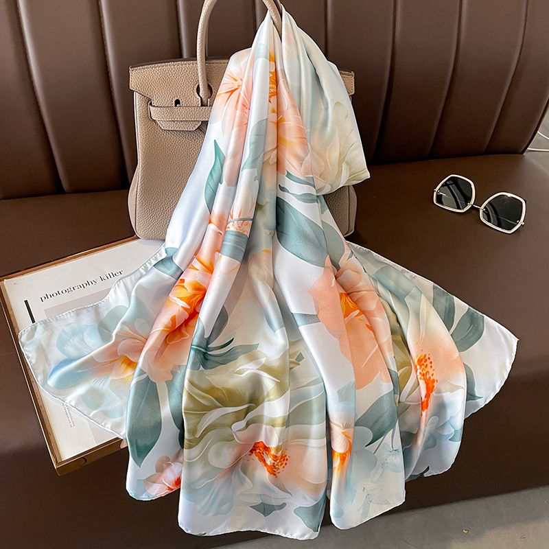 女性のための高級シルクヒジャーブスカーフ,ブランドスカーフ, - Summer Clothing Hijab のレビューと価格