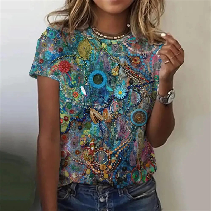 女性のためのセクシーなパターンのTシャツ,3D効果のあるモデ - Summer Clothing India のレビューと価格