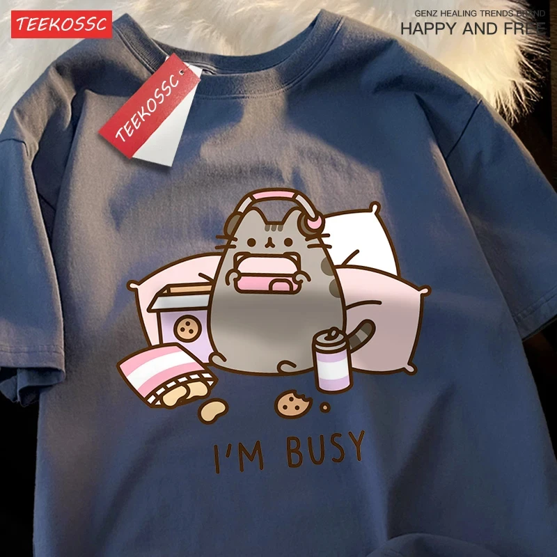 ヘッドホンでゲームをする忙しい猫の男のTシャツ、高品質ブラン - Summer Games Clothing Brand のレビューと価格