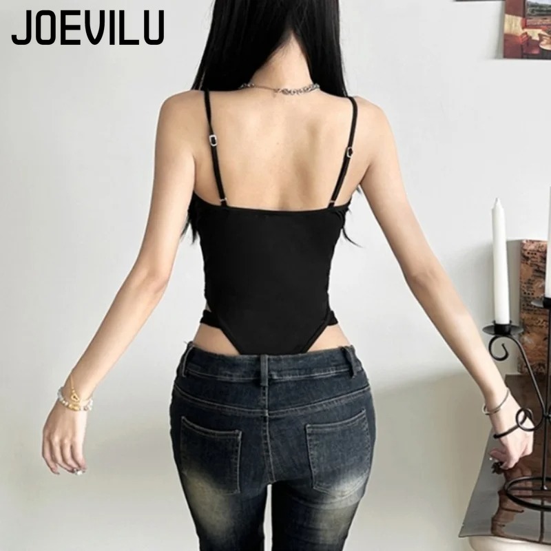 Y2K ブラックボディスーツ女性中空アウトセクシーなノースリ - Summer Clothing Aesthetic のレビューと価格