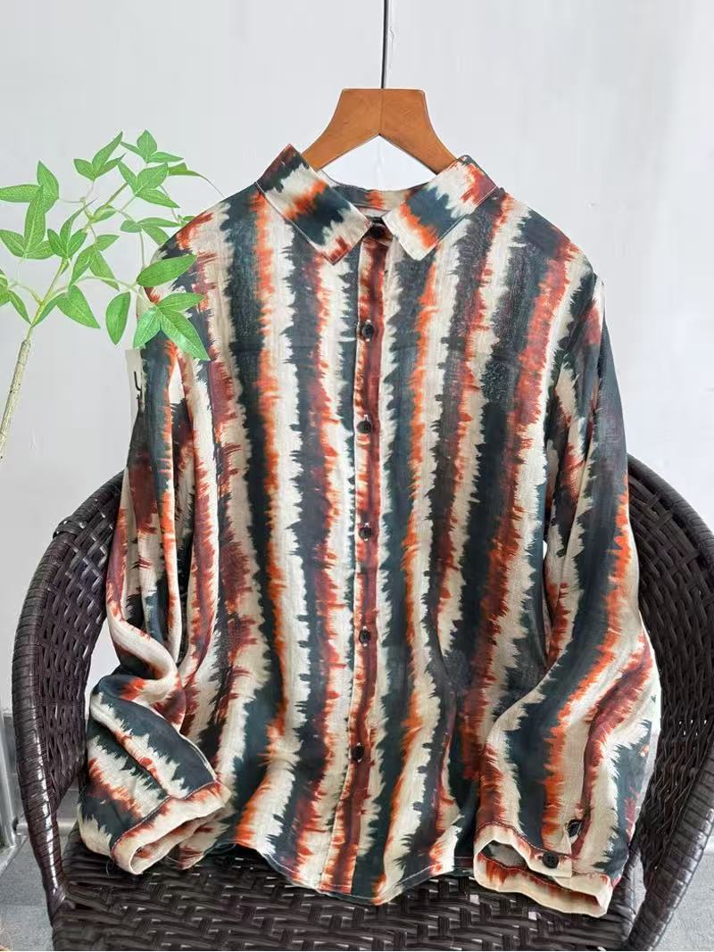 夏の婦人服日本のファッション 100% ラミー水玉プリントシ - Summer Clothing Japan のレビューと価格