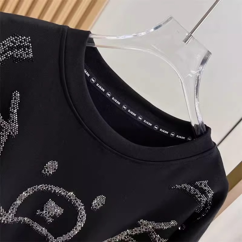 女性の漫画のクマのパターンのダイヤモンドのTシャツ,半袖のゆ - Summer De Clothing のレビューと価格