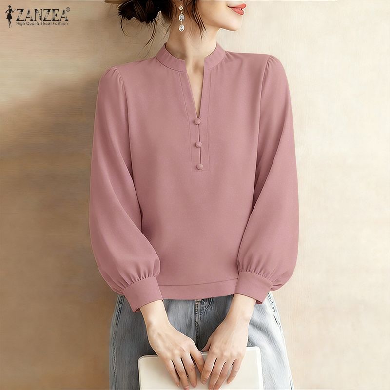 女性のエレガントなファッションルーズブラウス V ネック 3 - Summer De Clothing のレビューと価格