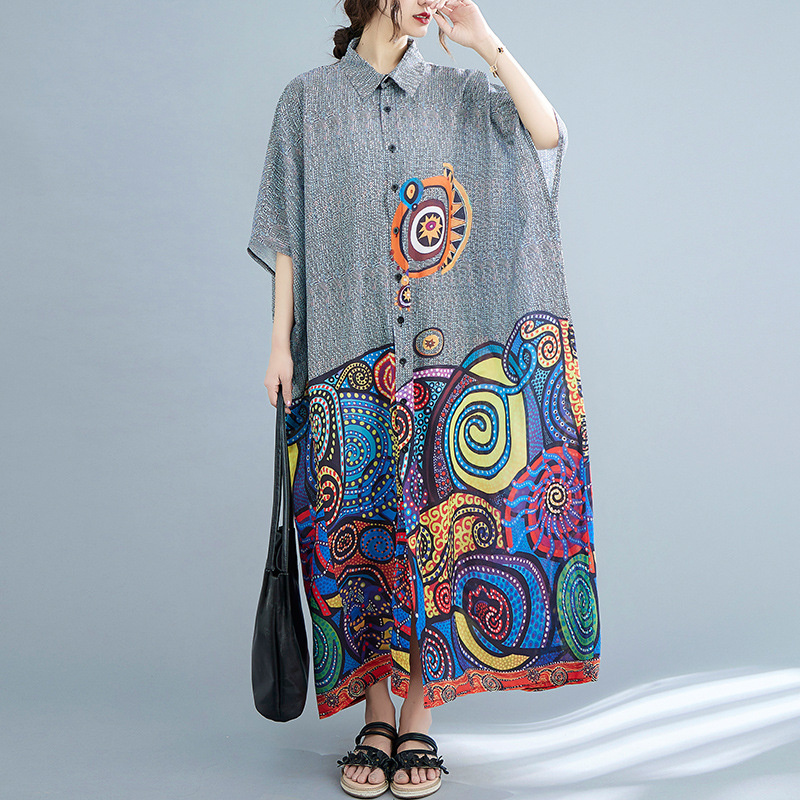 インディアンパキニドレス,ボヘミアンスタイル,レトロ,プリン - Summer Clothing India のレビューと価格