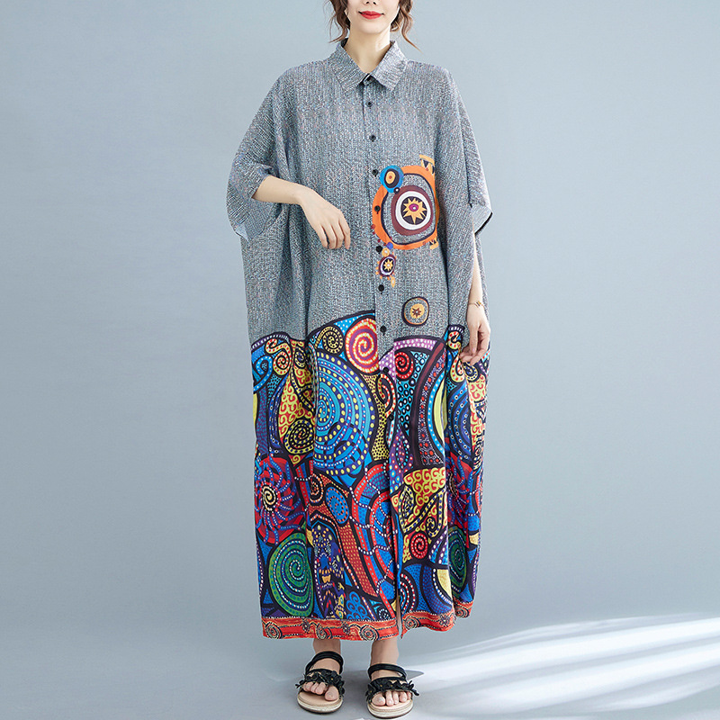 インディアンパキニドレス,ボヘミアンスタイル,レトロ,プリン - Summer Clothing India のレビューと価格