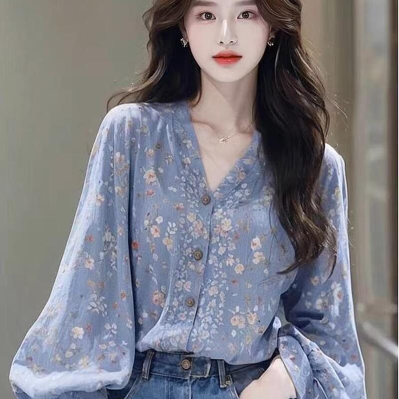 春夏の新作女性服フレンチエレガント花柄 V ネック長袖 Tシ - Summer Clothing New Look のレビューと価格