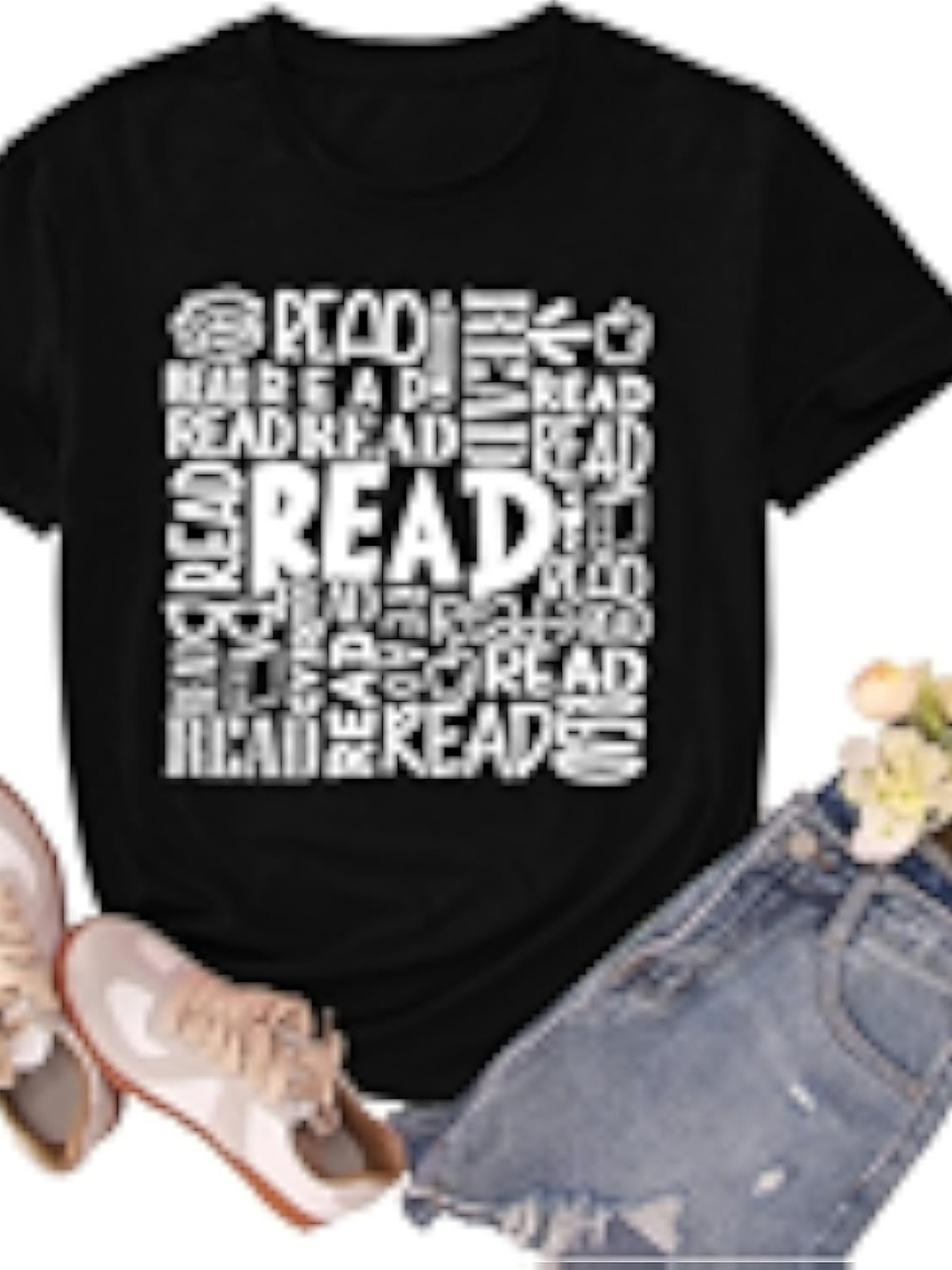 プラスサイズの女性用半袖Tシャツ 読み物がいっぱい 春夏の必 - Summer Clothing Must Haves のレビューと価格