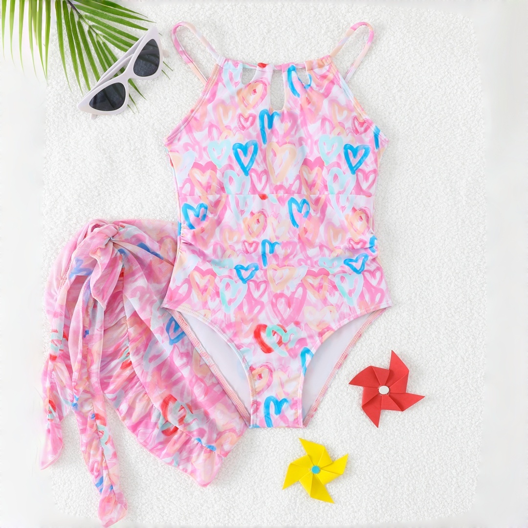 新しい女の子用ブラックカラーワンピース水着、メッシュラップス - Summer Clothing For Teen Girls のレビューと価格