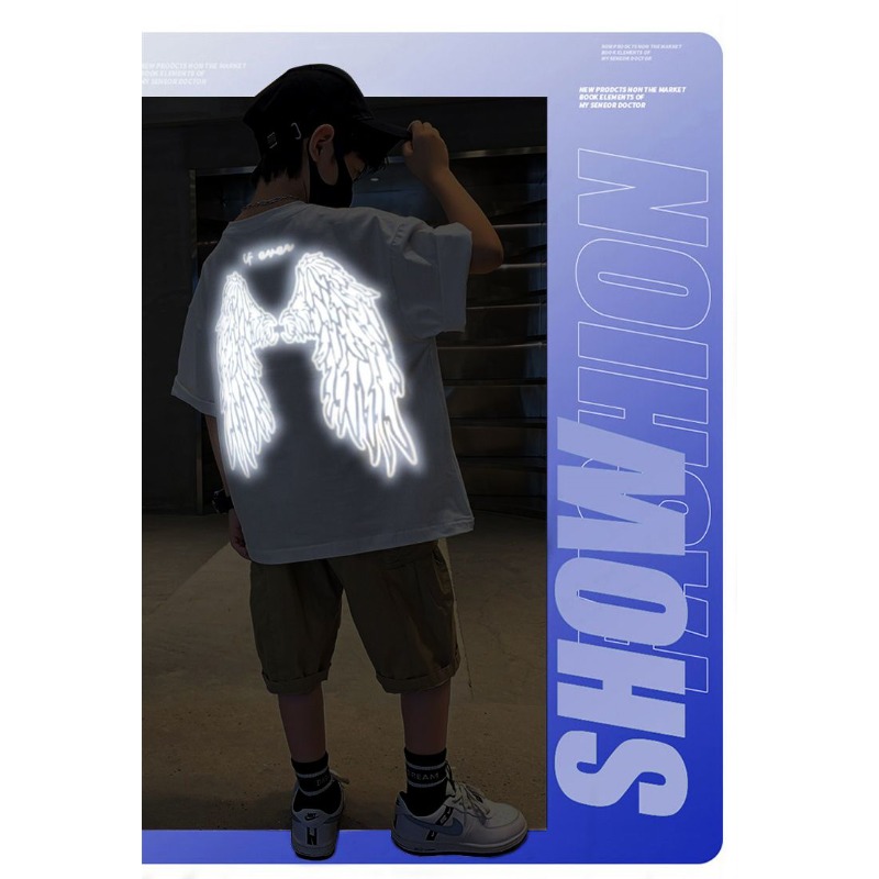 若者反射翼 Tシャツ綿半袖 Tシャツルーズフィット夏トップテ - Summer Clothing For Teen Girls のレビューと価格