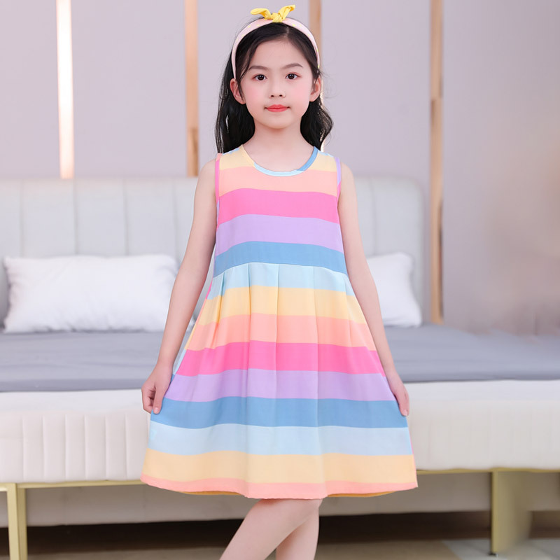 夏のノースリーブティーンガールズビーチドレス子供服8歳から1 - Summer Clothing For Teen Girls のレビューと価格