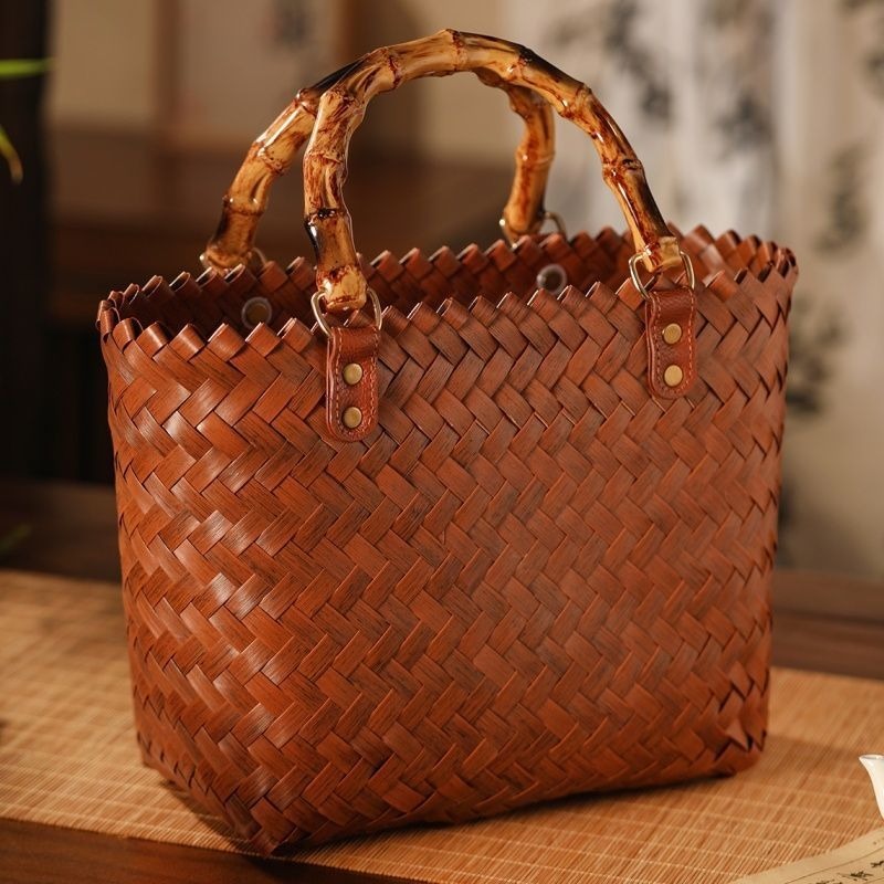 純手作りハンドバッグ 通勤用化粧ポーチ 野菜バスケット ビー - Beach Bag Straw のレビューと価格