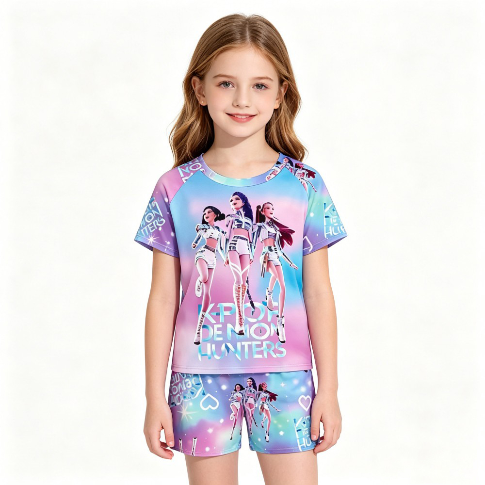 2026年新作 K-POPテーマ キッズパジャマセット 女の - Summer Clothing For Teen Girls のレビューと価格
