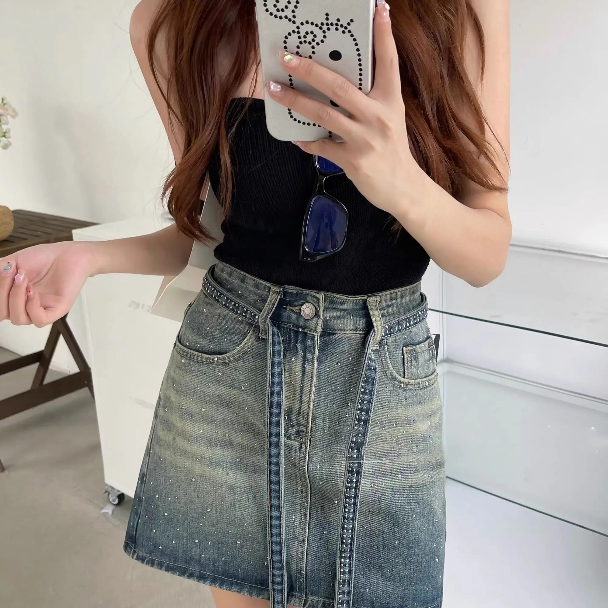 レディースジーンズスカート グラデーション ハイウエスト デ - Summer Clothing Trends 2025 のレビューと価格