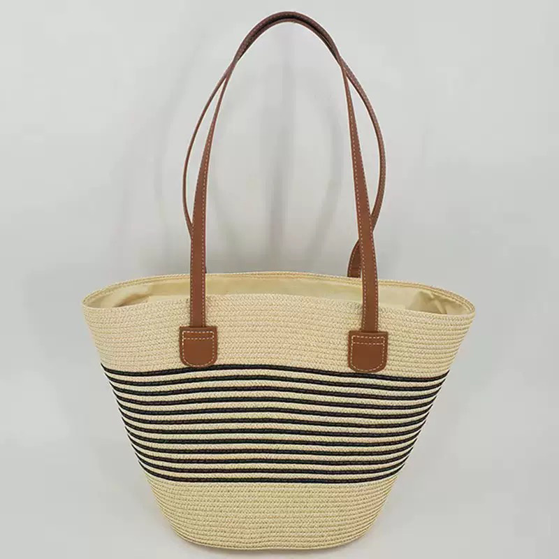 CLAREGQI レディース ストライプストロートートバッグ - Beach Bag Straw のレビューと価格