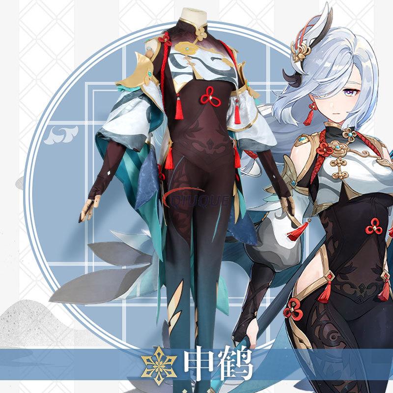 ゲーム原神インパクト神河コスプレ衣装神河ウィッグ女性制服ドレ - Romper Playsuit Women のレビューと価格