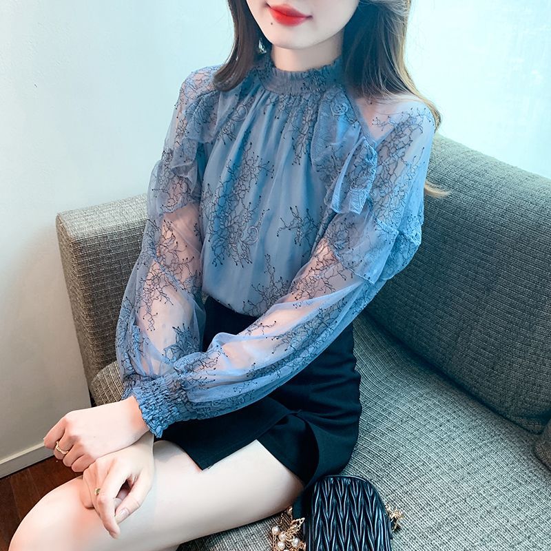 シフォン女性のシャツとブラウスレースの花高級デザイナー若々し - Summer Clothing Trends 2025 のレビューと価格