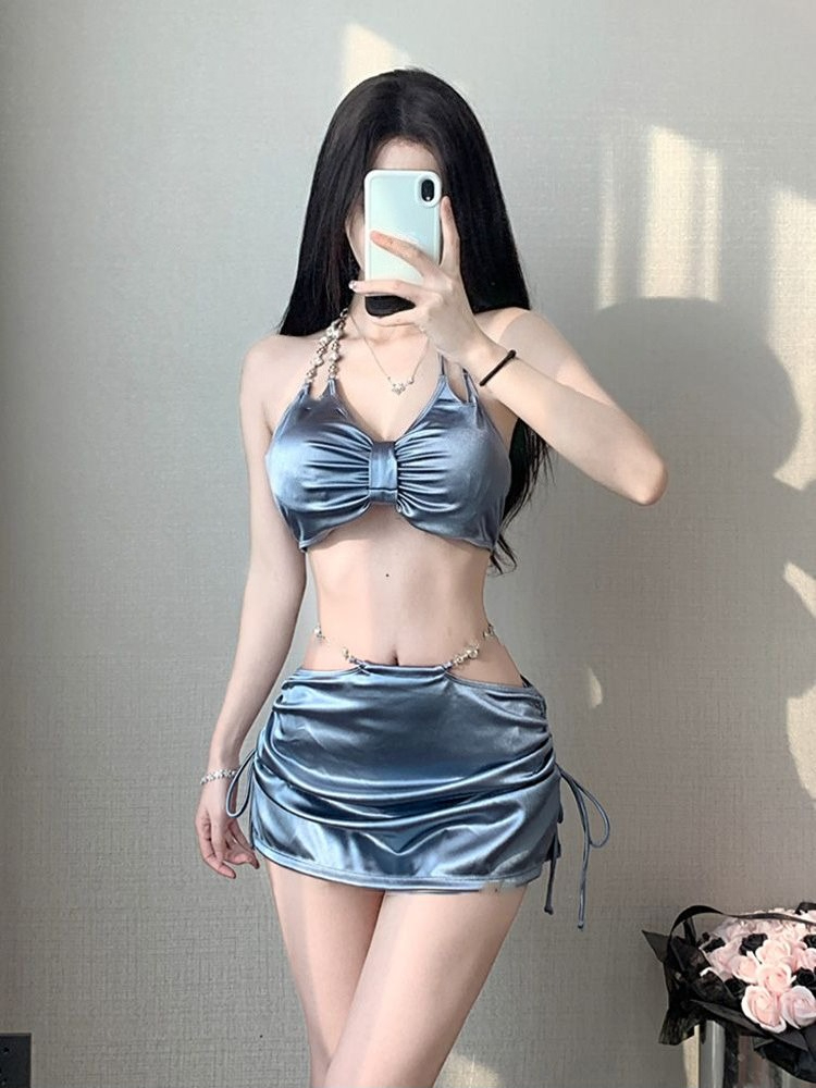 女性のエレガントな薄いストラップビキニセットセクシーなプッシ - Bikini Set Push Up のレビューと価格
