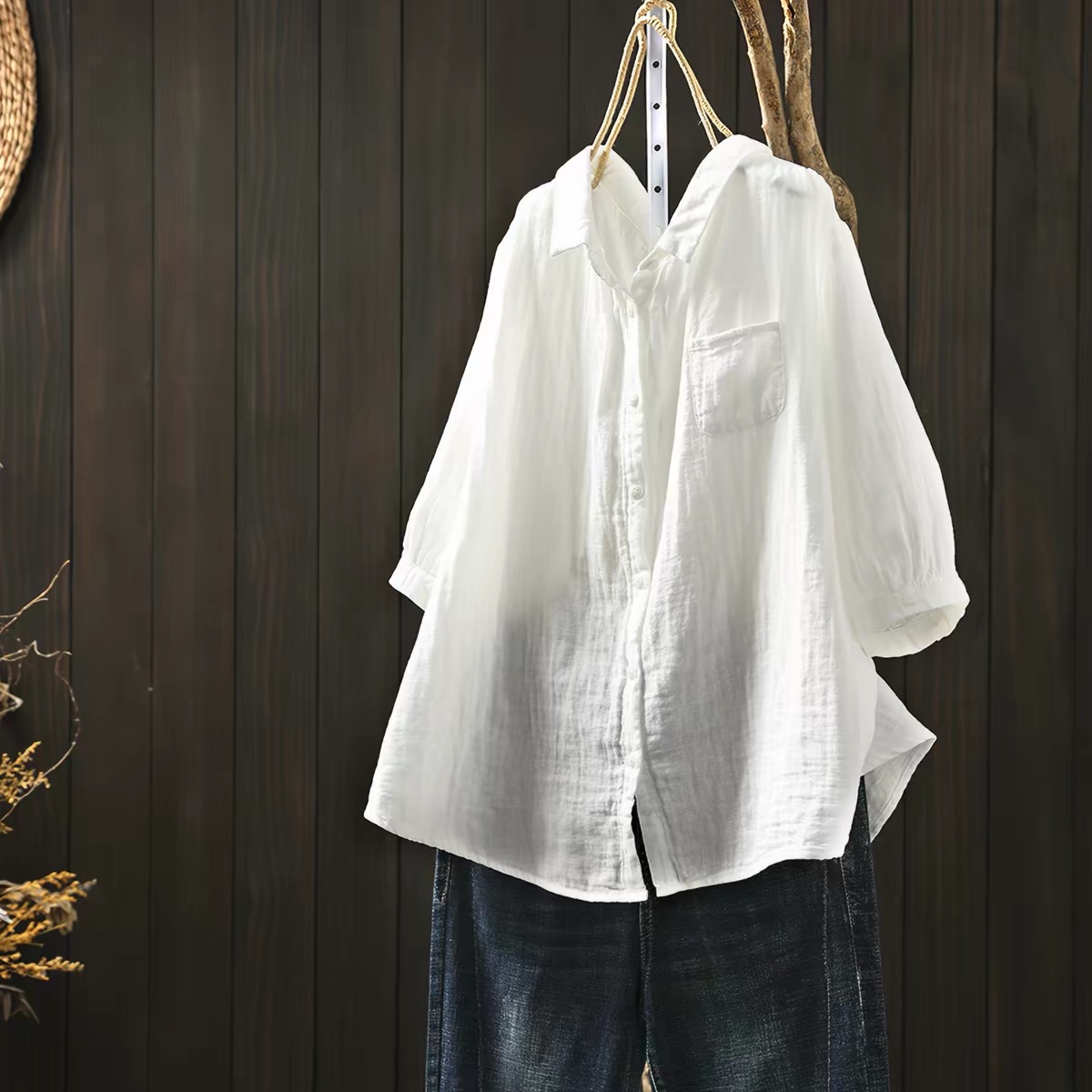 プラスサイズの女性用衣類、和風の綿糸を使用したピンク、ブルー - Summer Clothing Japan のレビューと価格