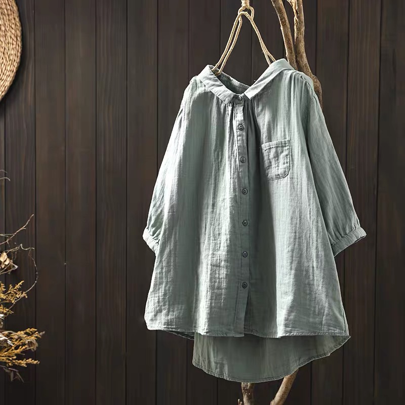 プラスサイズの女性用衣類、和風の綿糸を使用したピンク、ブルー - Summer Clothing Japan のレビューと価格