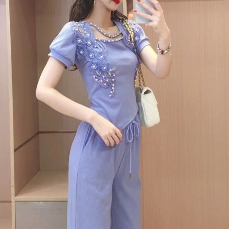 ワイドレッグレディースパンツ パープル 女性用パンツ ツーピ - Summer Clothing Trends 2025 のレビューと価格