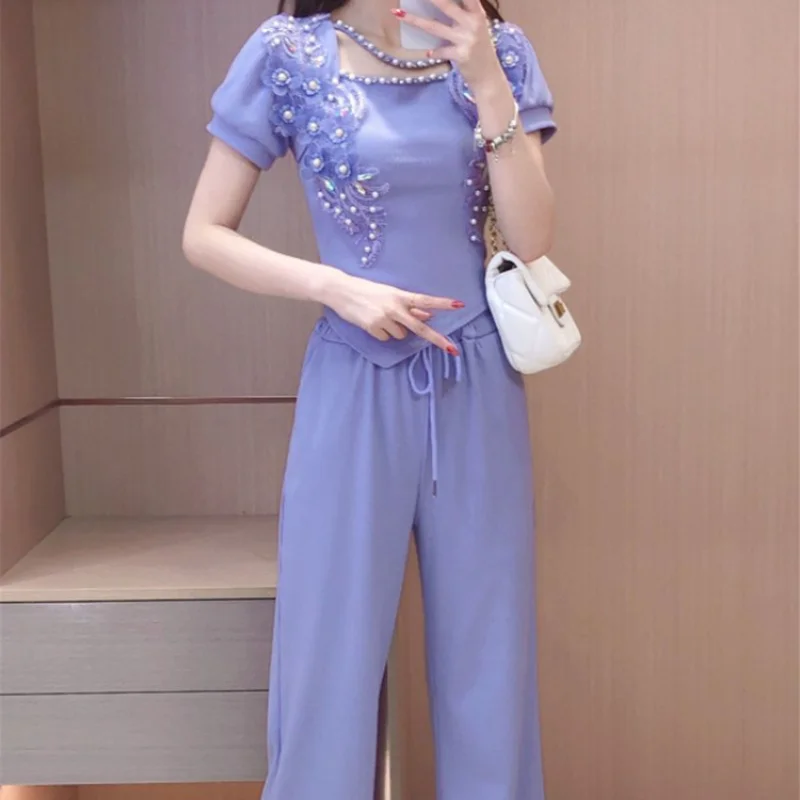 ワイドレッグレディースパンツ パープル 女性用パンツ ツーピ - Summer Clothing Trends 2025 のレビューと価格