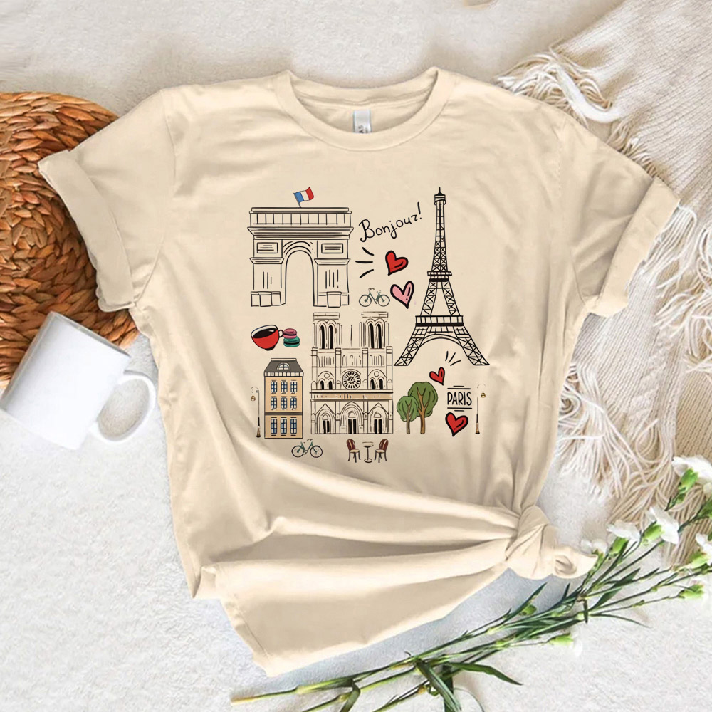 パリプリント女性の Tシャツ女性マンガ日本語 Tシャツガール - Summer Clothing In Paris のレビューと価格