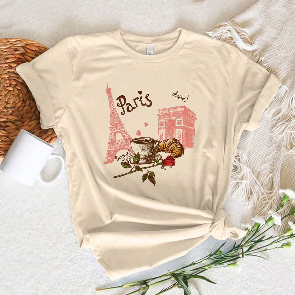 パリプリント女性の Tシャツ女性マンガ日本語 Tシャツガール - Summer Clothing In Paris のレビューと価格
